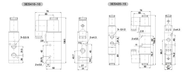 3es420-10,3es4系列二位三通电磁阀,easun亿日气动方向控制阀